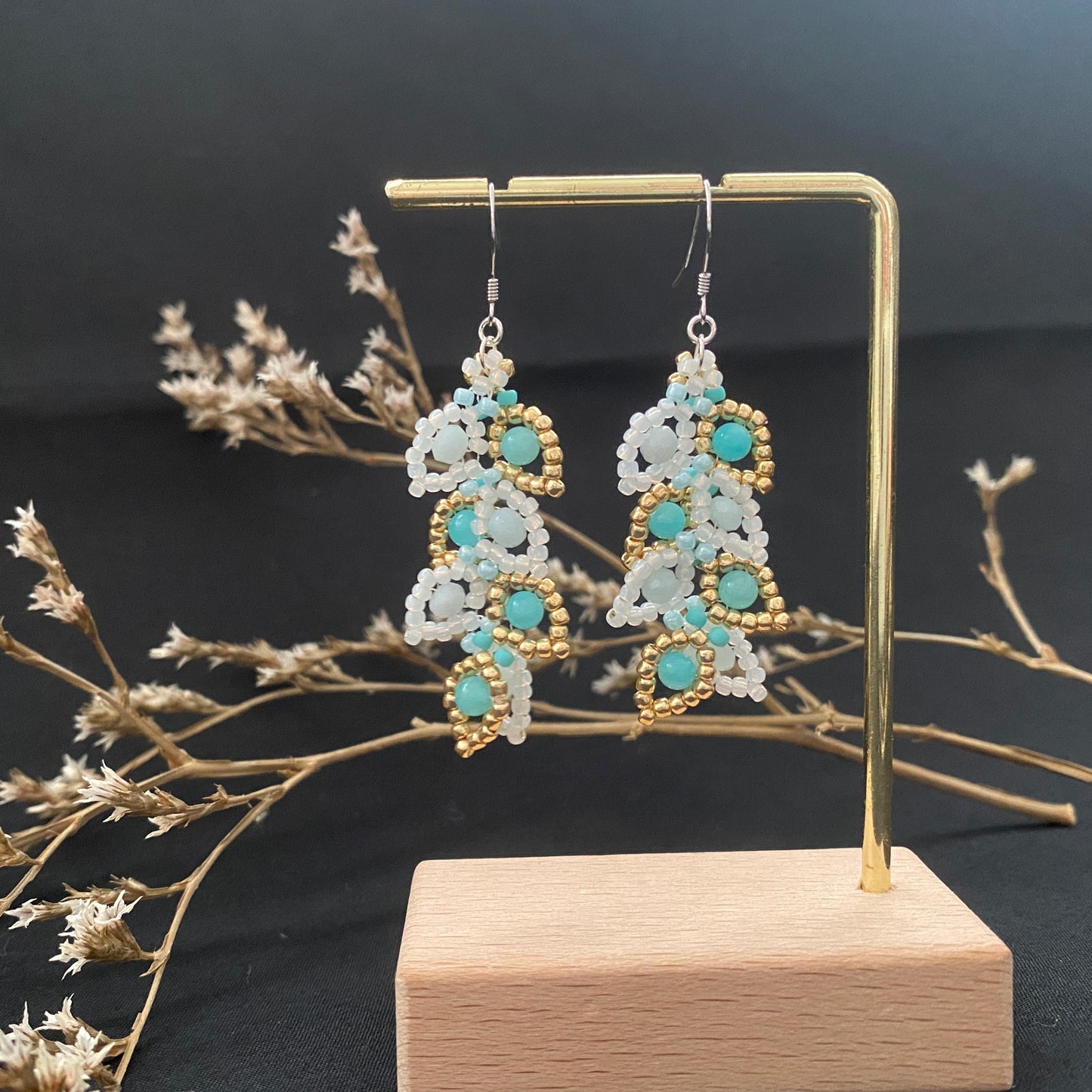 Amazonite Leaf Earring