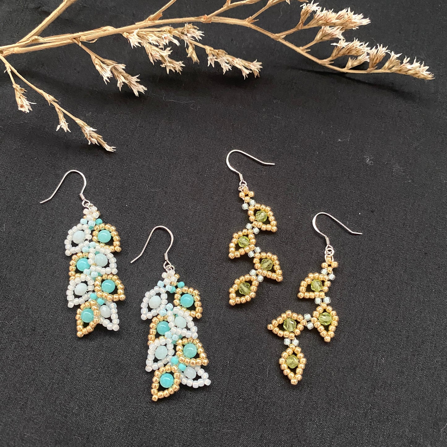 Amazonite Leaf Earring