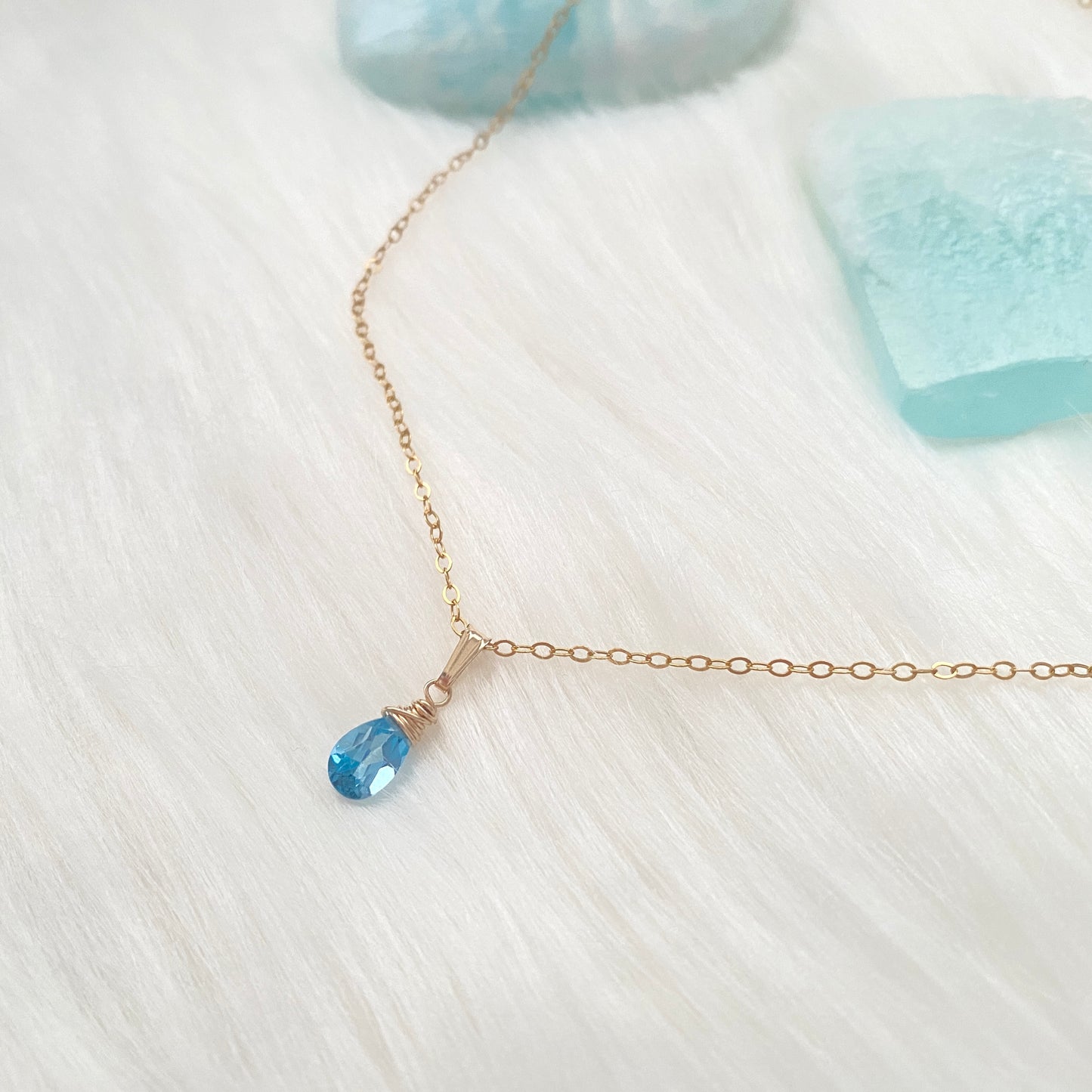 Swiss Blue Topaz Necklace
