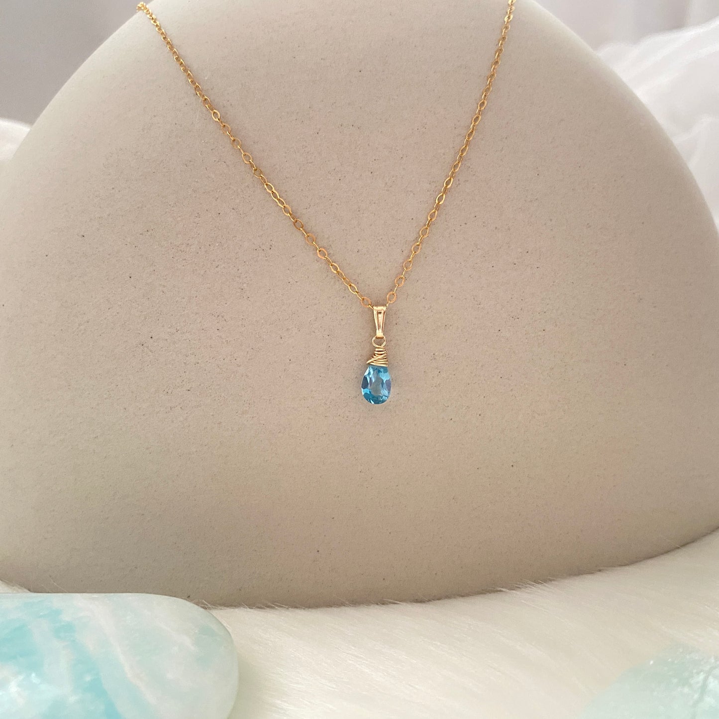 Swiss Blue Topaz Necklace