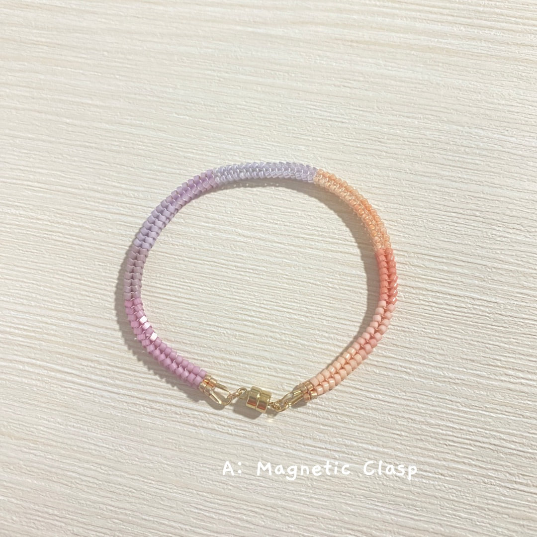 Pink-Purple Ombre Herringbone Bracelet