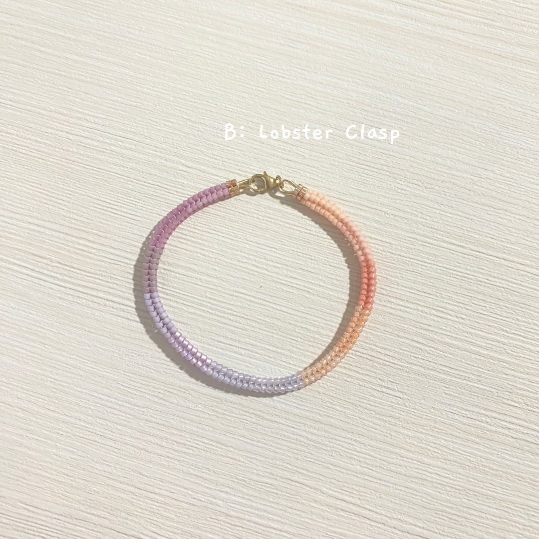 Yellow-Cyan-Blue Ombre Herringbone Bracelet