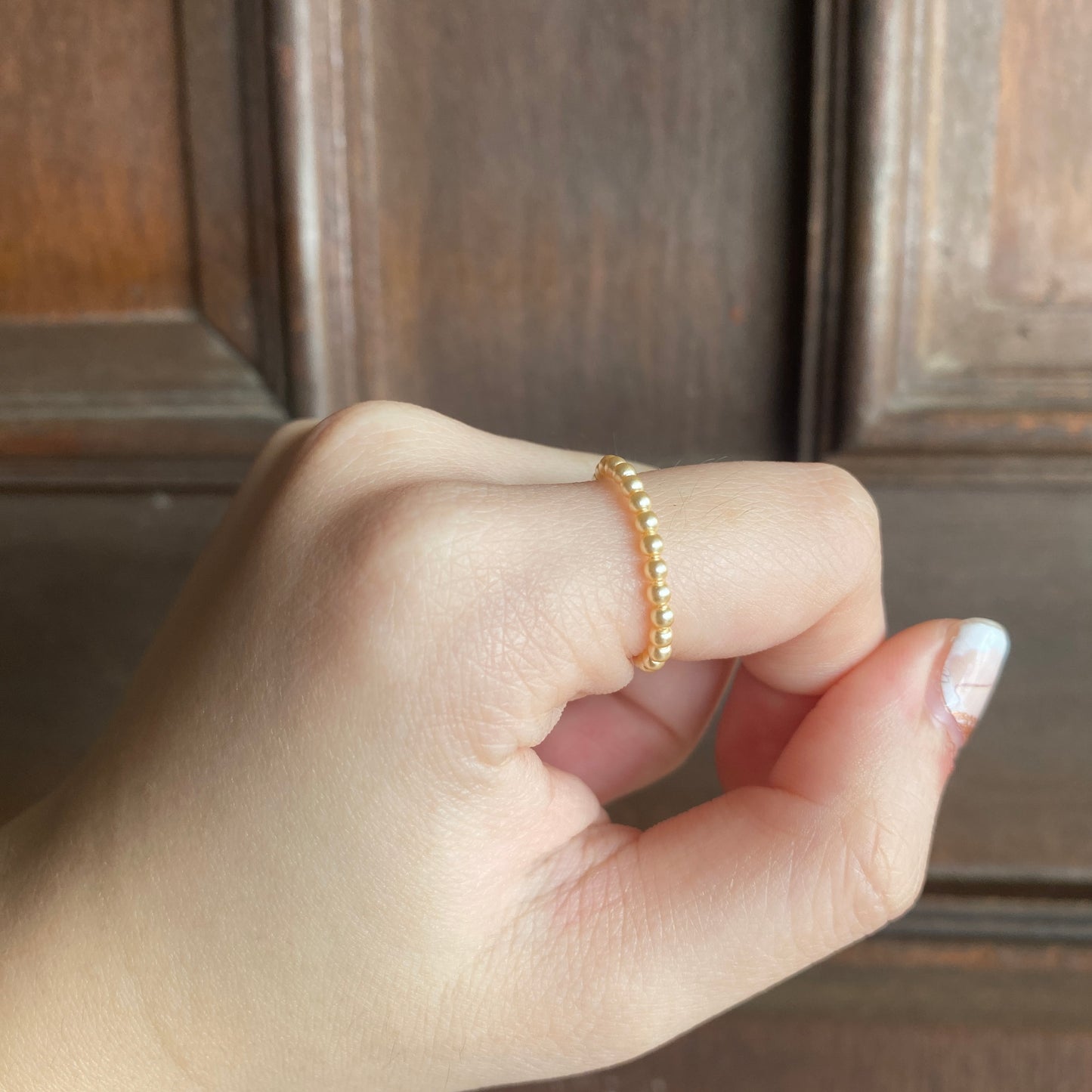 Swarovski Pearl Ring (Lt Gold)