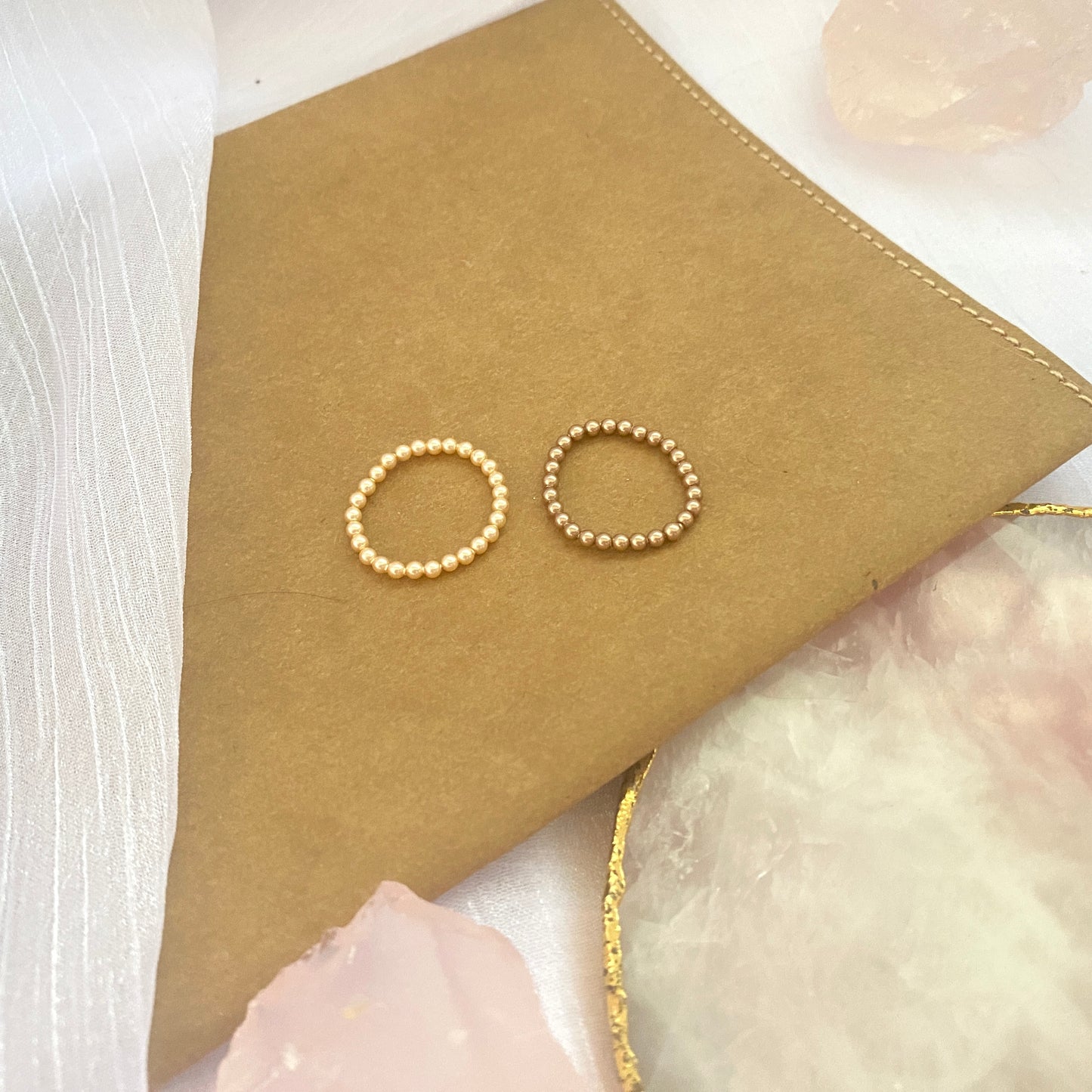 Swarovski Pearl Ring (Lt Gold)