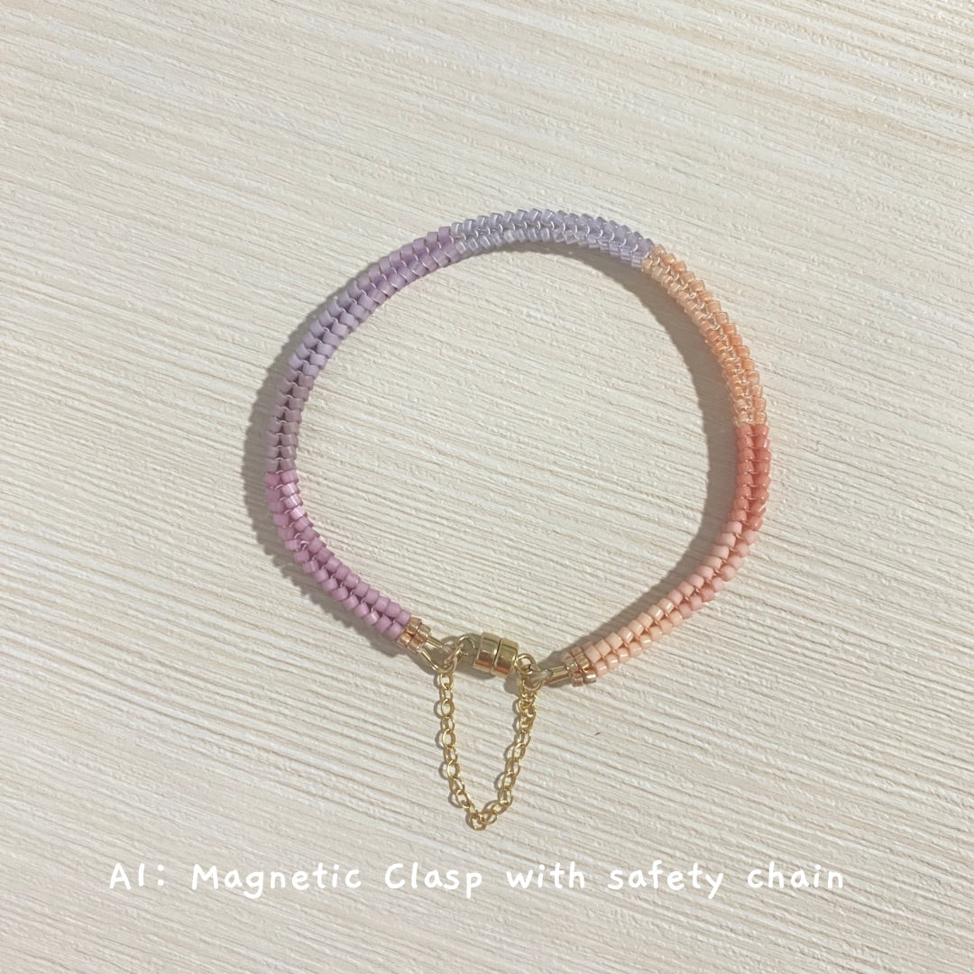 Pink-Purple Ombre Herringbone Bracelet