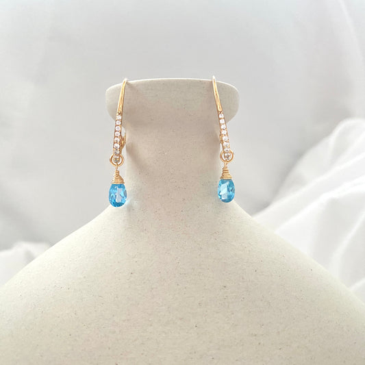 Swiss Blue Topaz Earring