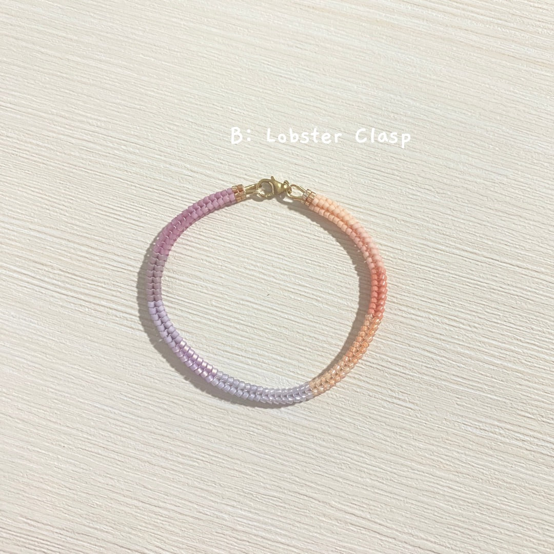 Pink-Purple Ombre Herringbone Bracelet